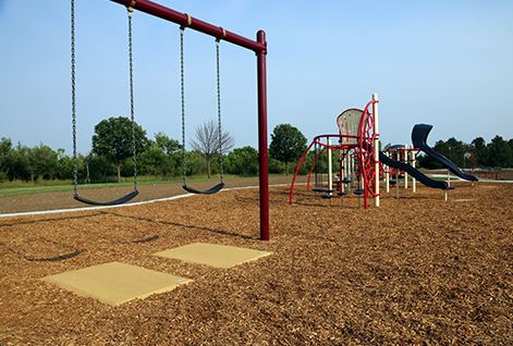 WoodCarpet engineered wood fiber with TuffMat surface mats